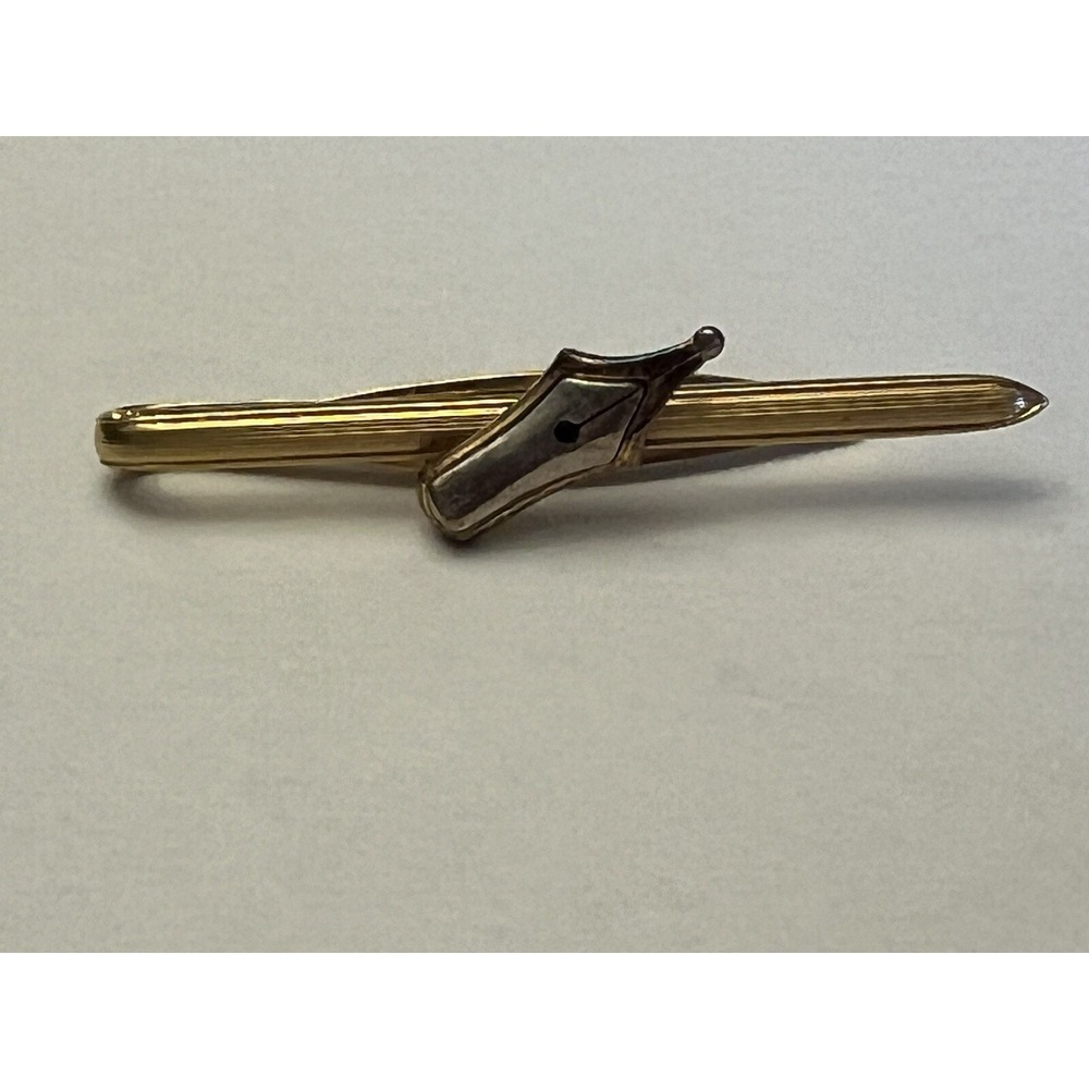 Montblanc Art of Writing Model Tie Clasp Clip Bar Gold plate plated×Silver color